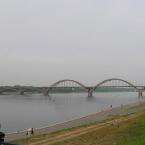 Город Рыбинск, вид на набережную и мост 