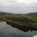 Вид на деревню Бор с моста через реку Мсту.