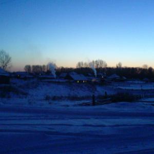 Село Речкуново морозным вечером